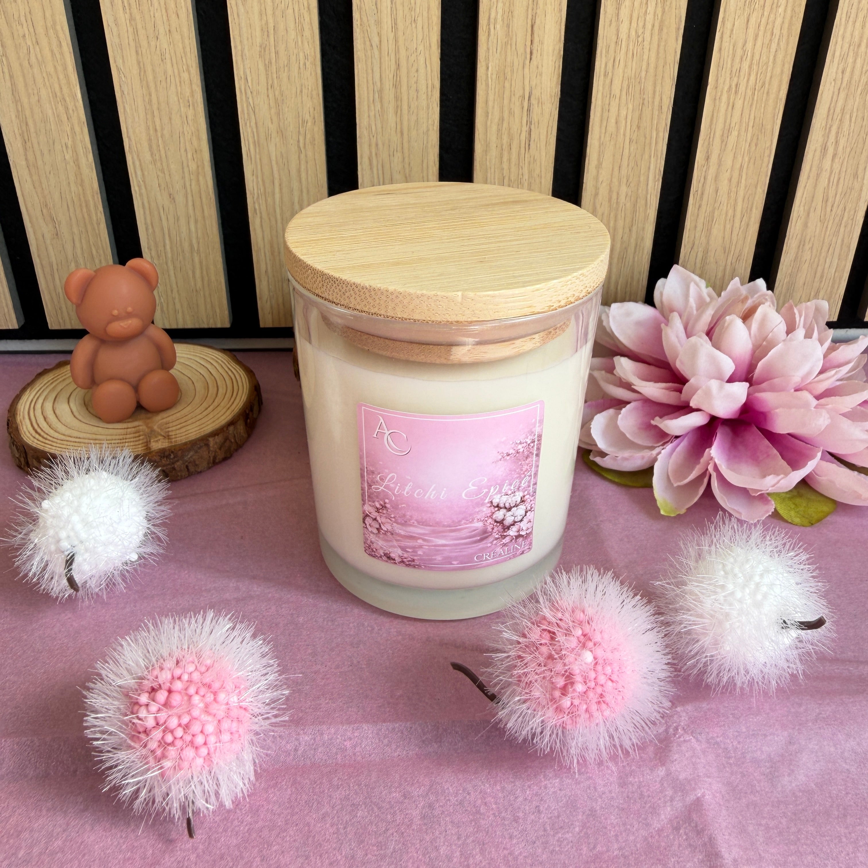 Bougie Litchi Épicé – Cire de soja naturelle
