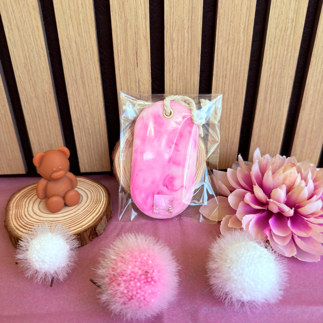 Suspension Parfumée Bois de Rose – Cire de soja naturelle