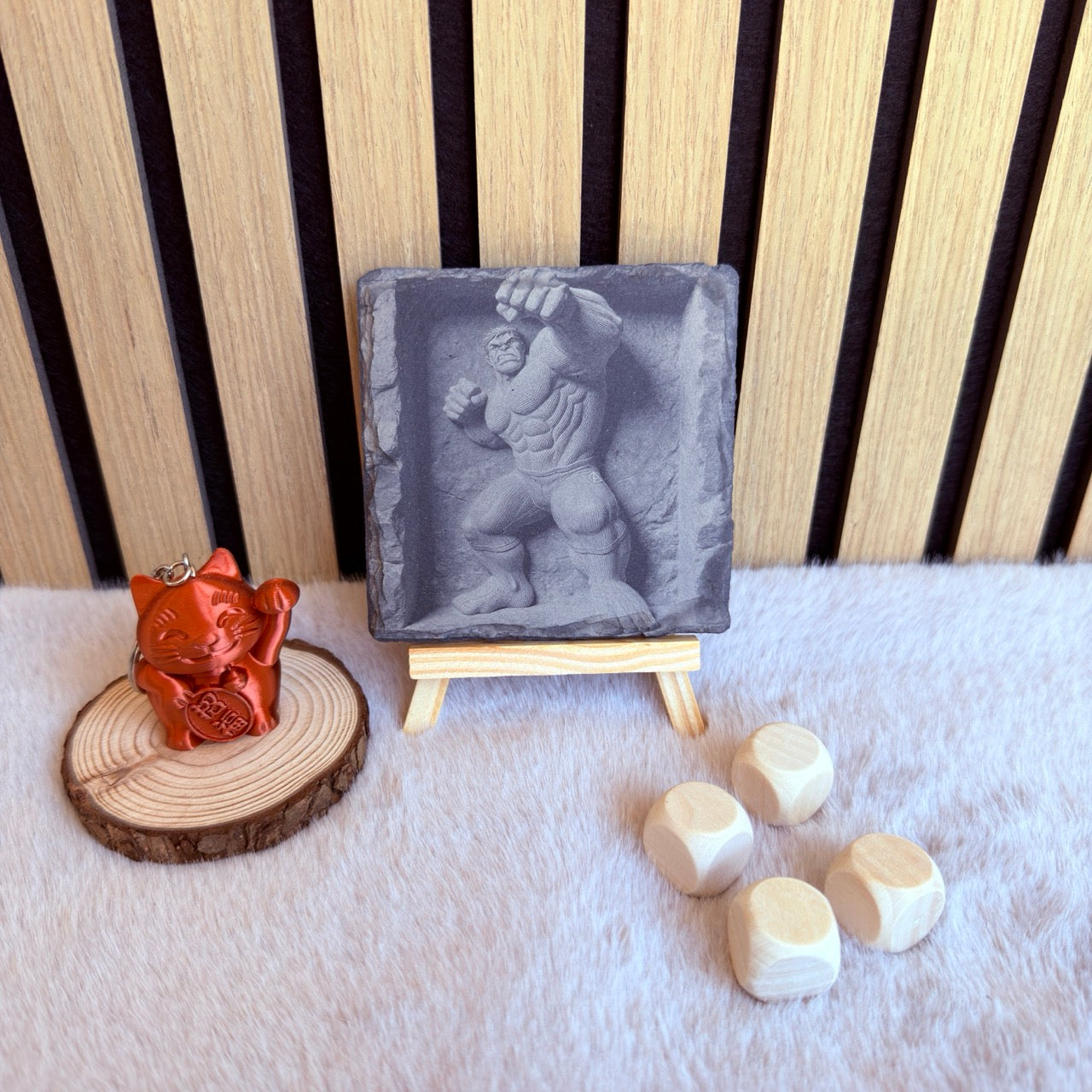 Hulk – Gravure sur ardoise sous verre personnalisée