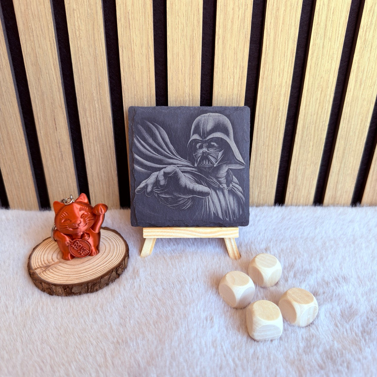 Dark Vador – Gravure sur ardoise sous verre personnalisée