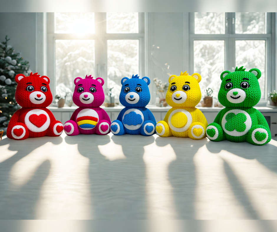 Figurines Bisounours Effet Tricot