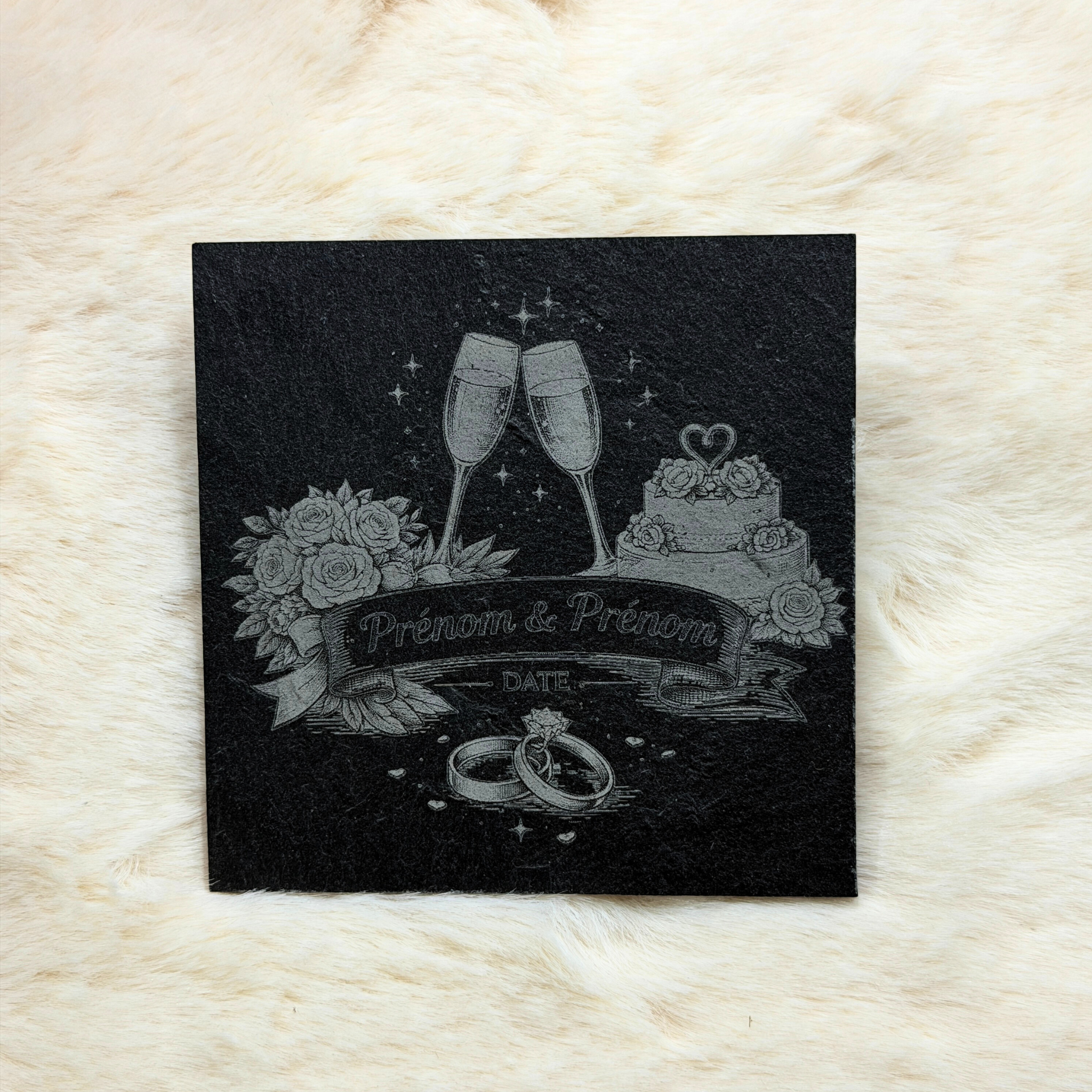 Gravure sur Ardoise Personnalisée – 10 × 10 cm